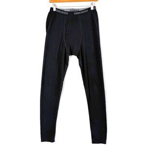 Omni-Wool Wool Blend Base Layer Outdoor Elastic Waist Pants Mens S Black